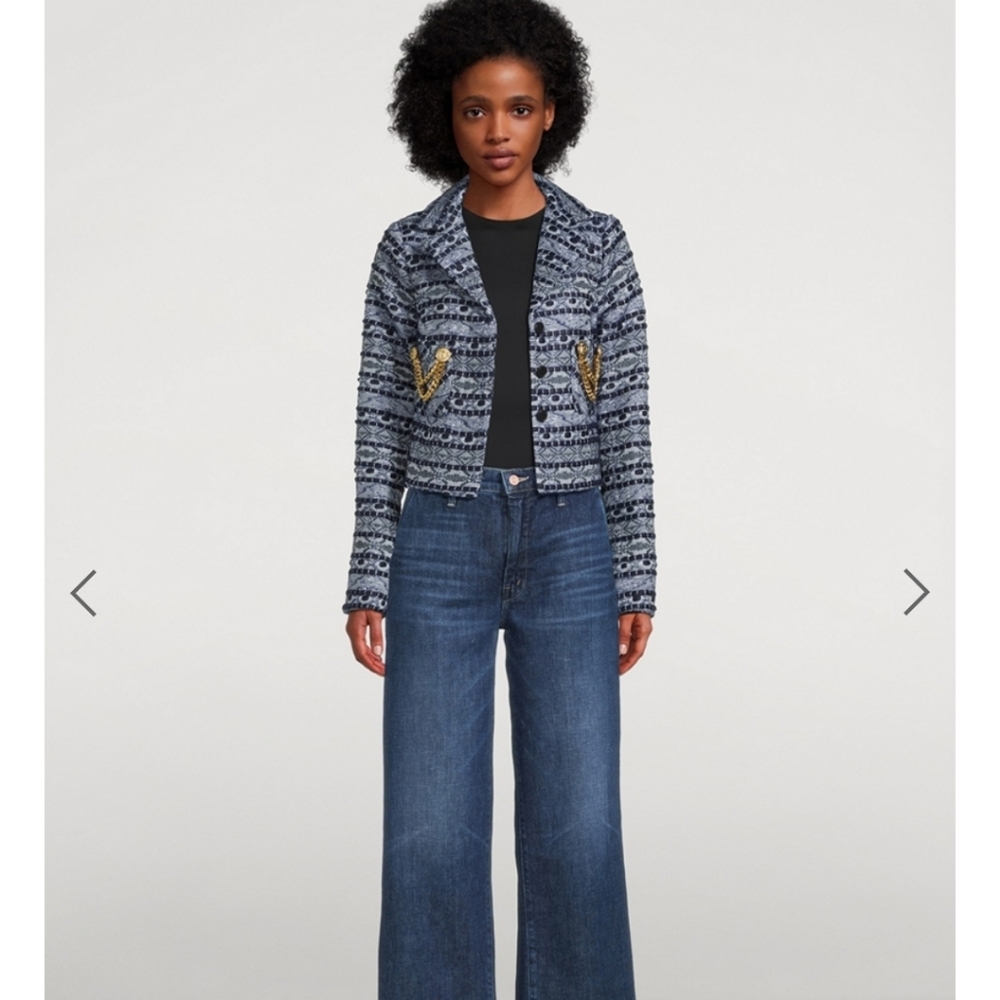 SMYTHE Box Chain Cropped Jacquard Blazer Jacket Tweed $1295 Retail - Picture 7 of 13